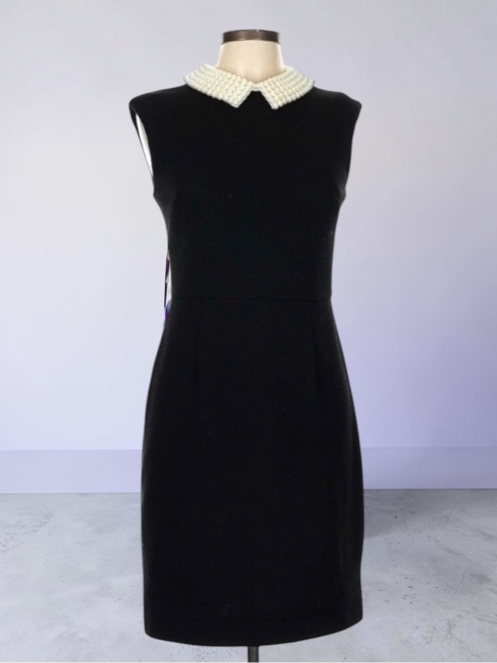 BETSEY JOHNSON Pearl Collar Little Black Dress Size 6